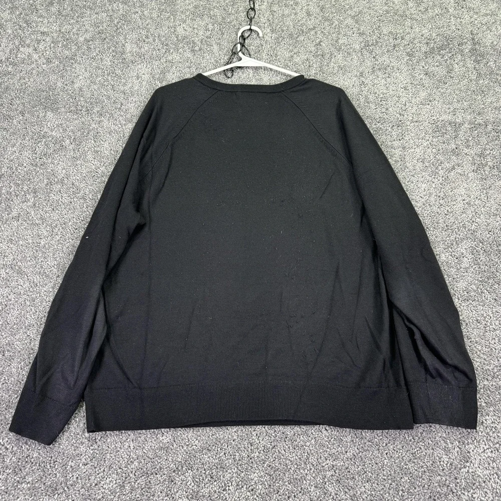 Banana Republic Sweater Mens XL Black Merino Wool Crew Neck Lightweight Pullover